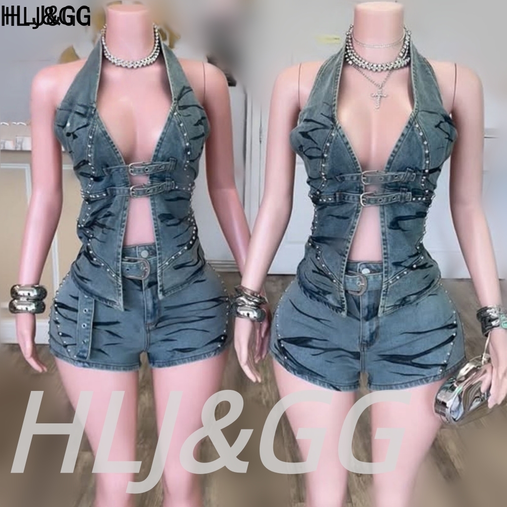 HLJ&GG Set Dua Potong Denim Vi - Vintage Fashion Club ulasan dan harga
