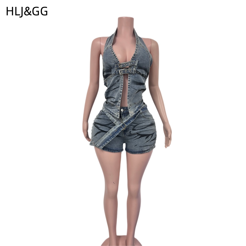 HLJ&GG Set Dua Potong Denim Vi - Vintage Fashion Club ulasan dan harga